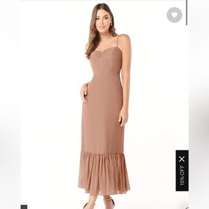 Azazie Justina Dress in Champagne Rose, Size 12